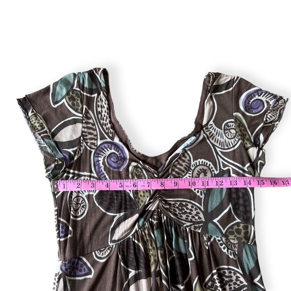 Boden Women’s Brown Boho Floral V-neck Knee Length Tencel Dress, Size 6 - Picture 8 of 11